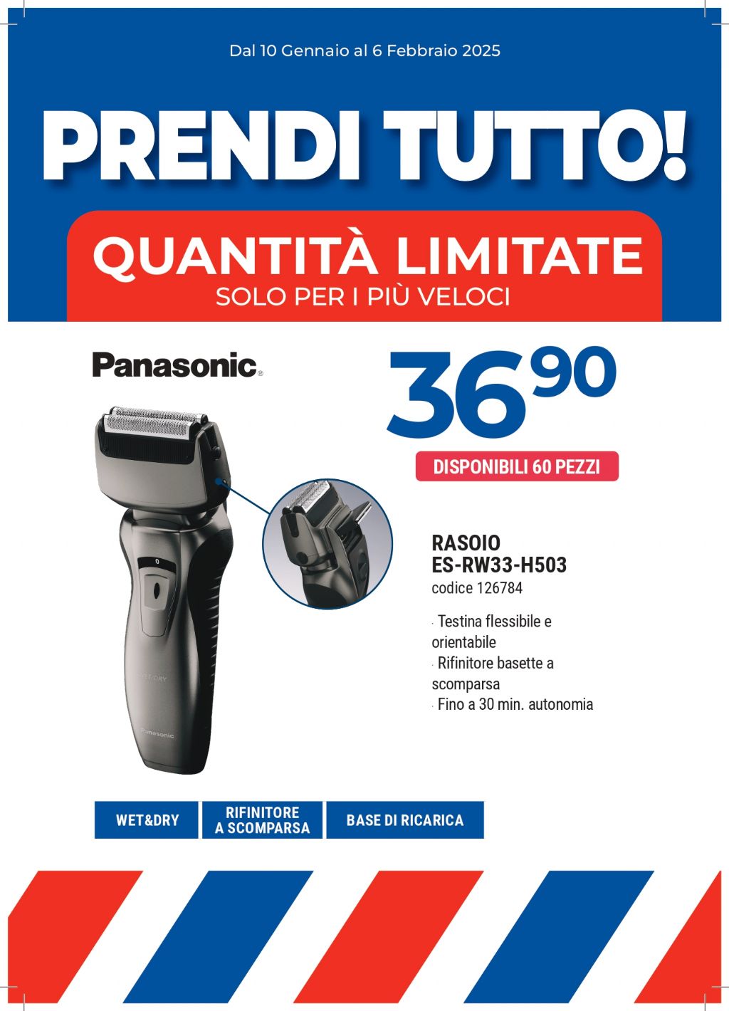 RASOIO ELETTRICO PANASONIC ES-RW33-H503